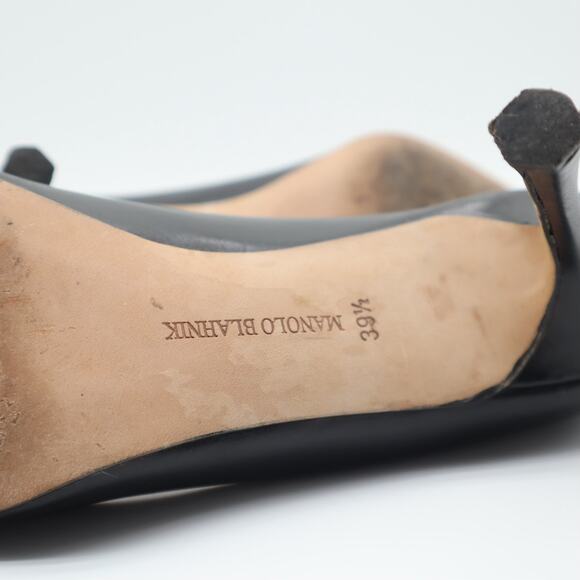 Manolo Blahnik Vintage 90's Leather Pointed Toe Pump Size 39.5 - Picture 7 of 9